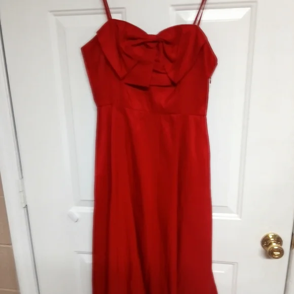 🦄A new day Red Bow Midi Dress Size M 20" - Picture 3 of 6